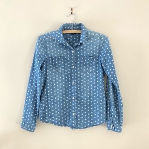 Gap Kids Patterned Chambray Button Up Shirt